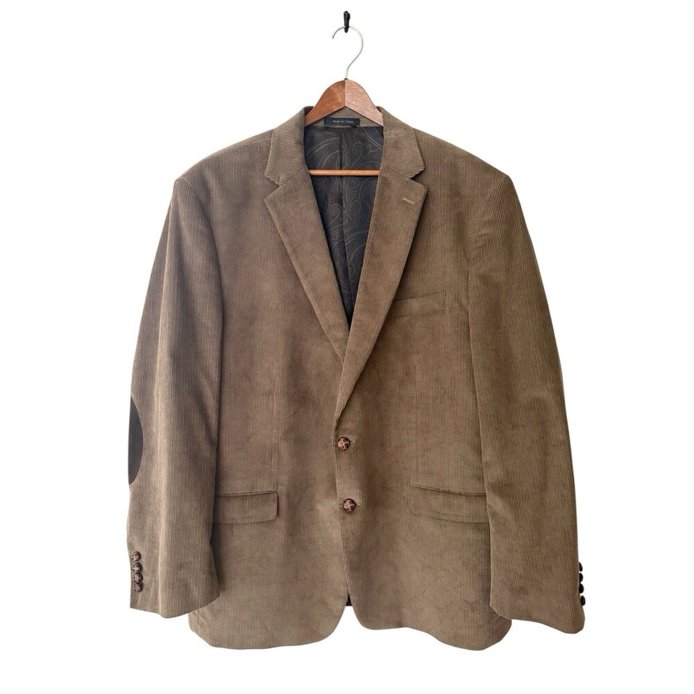Lauren Ralph Lauren Brown Blazer  Sport Coat Elbow Patches Corduroy Mens SZ 48L